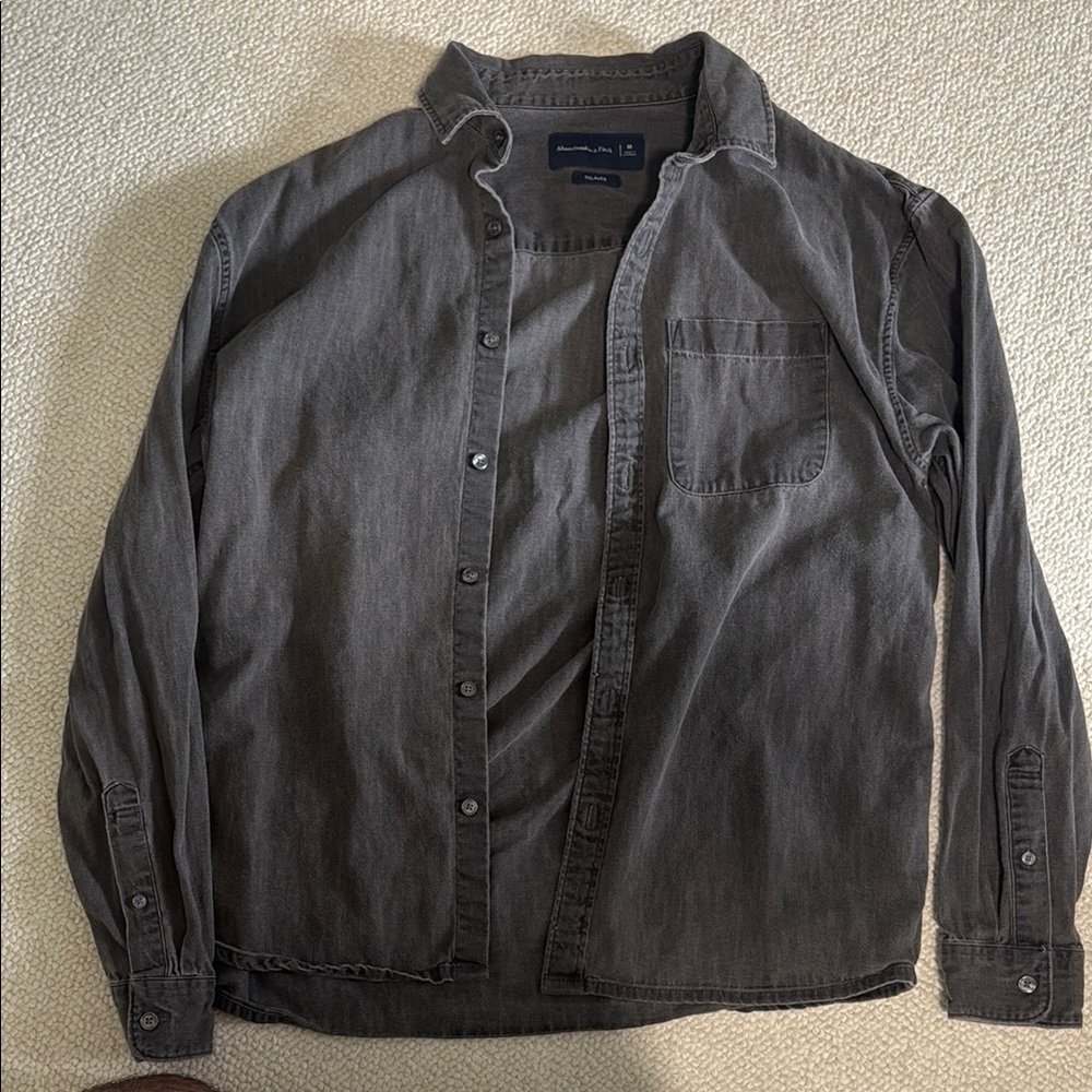 Abercrombie & Fitch Black Lightweight Shirt Jacket